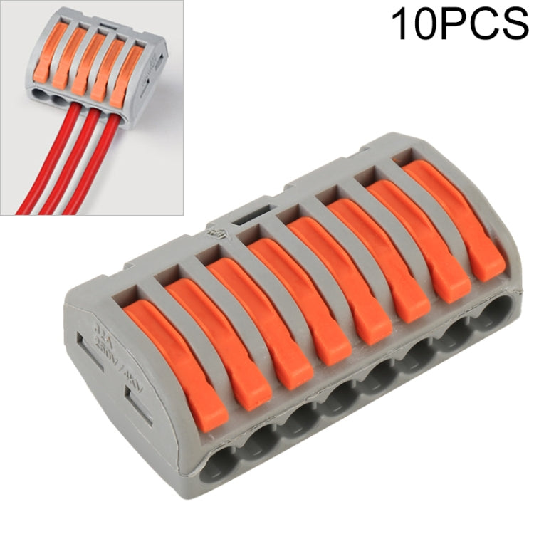 10pcs 8 Port PCT Series Architectural Wiring Connector LED Lamp Conductor Distributor Junction Box Wire Joint,8 Port