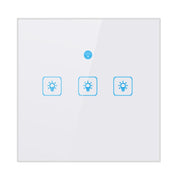 WS-UK-03 EWeLink APP and Touch Control 2A 3 Gang Tempered Glass Panel Smart Wall Switch AC 90V-250V UK Socket 3 Gangs