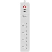 2 USB Ports + 4 UK Sockets Smart Power Socket with WiFi Remote Control Works with Alexa and Google Home, Cable Length: 1.8m, AC 90-265V, UK Plug, 4xUSB + 3xUK Plug(UK Plug)