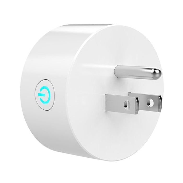 Mini spina WiFi intelligente 10A APP Temporizzazione del controllo remoto Controlla l'utilizzo dell'energia Presa intelligente Funziona con Alexa e Google Home, CA 110 V, spina americana, Round Shape