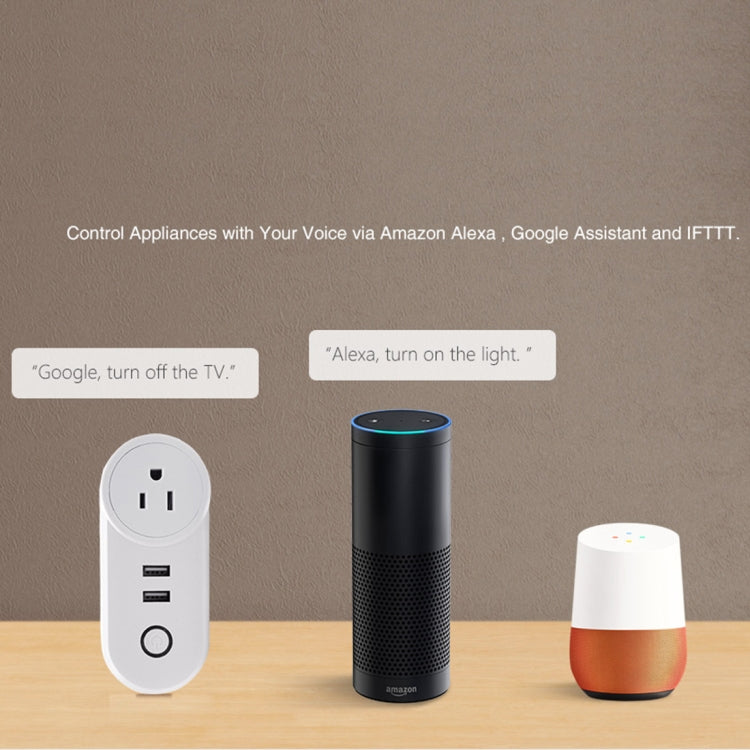 Presa intelligente WiFi 2 porte USB + 1 presa EU compatibile Alex