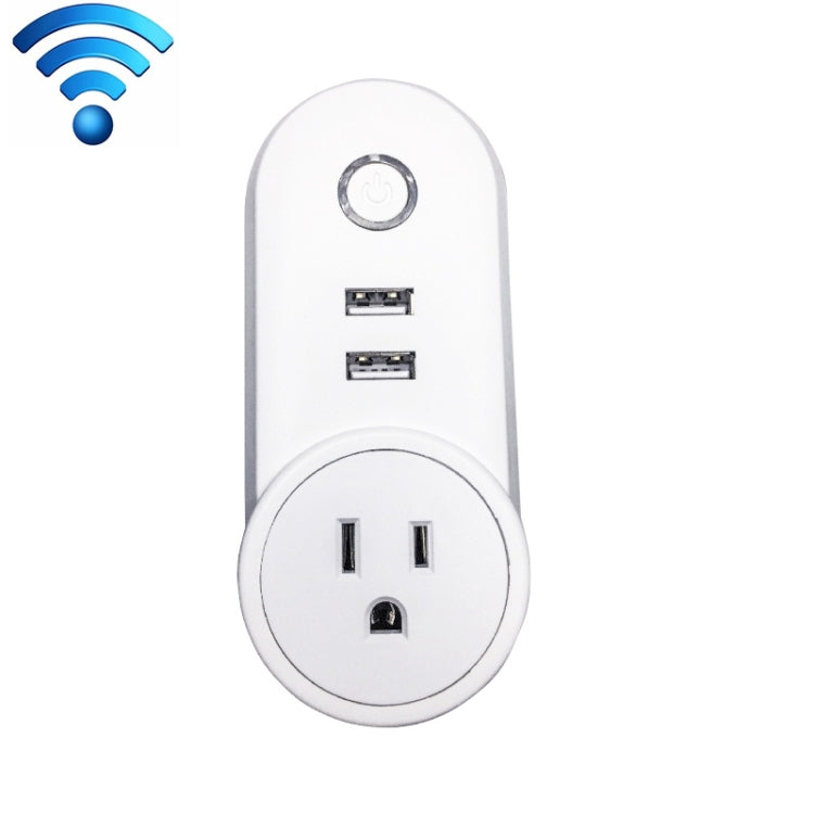 SA-002 2 USB Ports + 1 EU Plug WiFi Smart Power Socket, Compatible with Alexa and Google Home, AC 110V-230V, EU Plug, UK Plug, US Plug