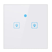 WS-EU-02 EWeLink APP and Touch Control 2A 2 Gang Tempered Glass Panel Smart Wall Switch AC 90V-250V EU Plug 2 Gangs