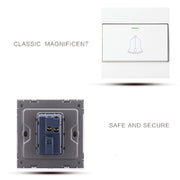 PC 86 Type Wall Doorbell Single Control Switch, EU Plug
