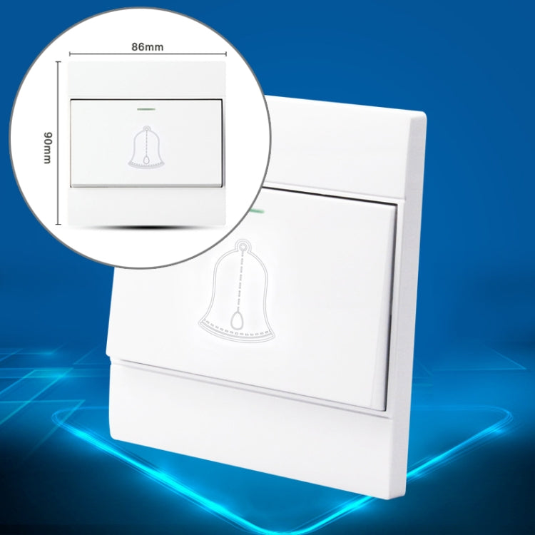 PC 86 Type Wall Doorbell Single Control Switch, EU Plug