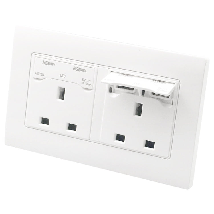 Three-hole USB power socket type 86, UK plug