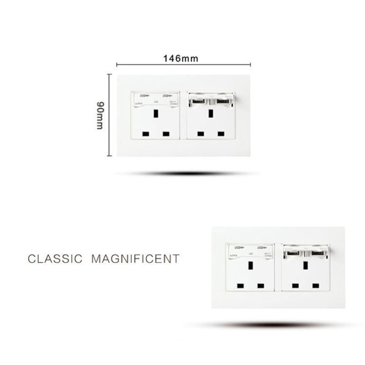 Three-hole USB power socket type 86, UK plug