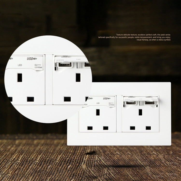 Three-hole USB power socket type 86, UK plug