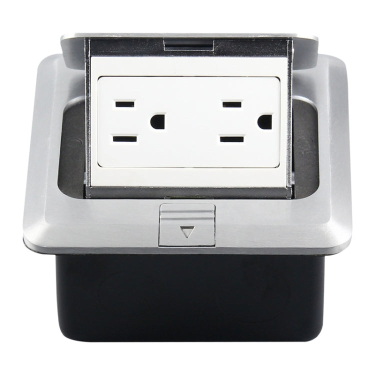 Pop-up Aluminum Alloy Hidden Computer Floor Socket with Bottom Cover Box, US Plug