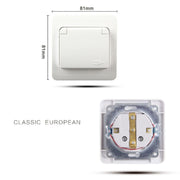 Waterproof ceramic socket with cover, European plug