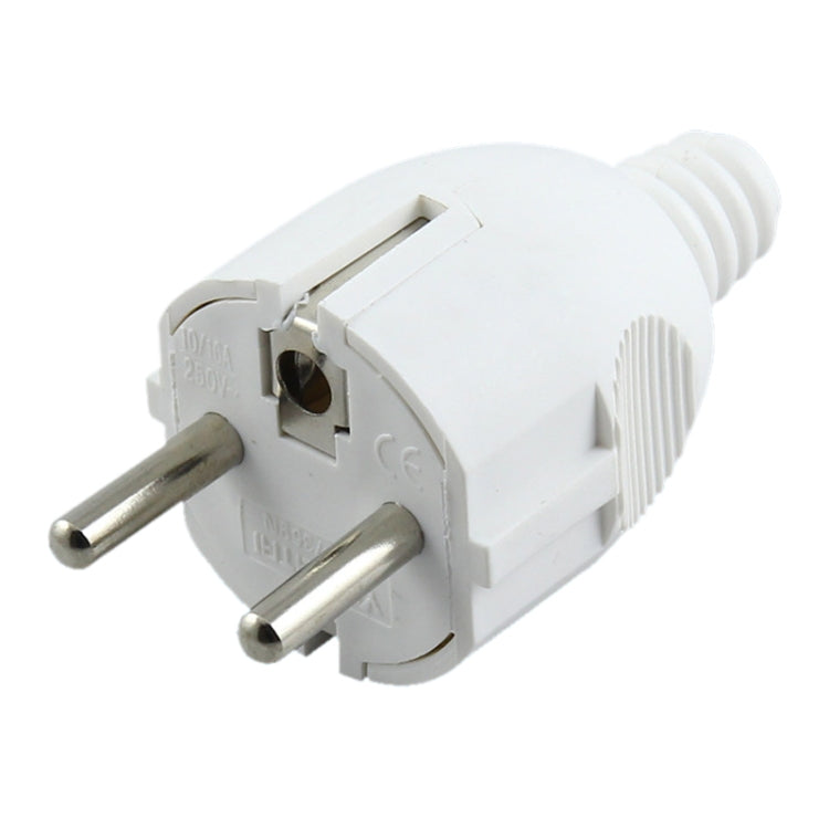 3-pole power plug with side wiring, European plug