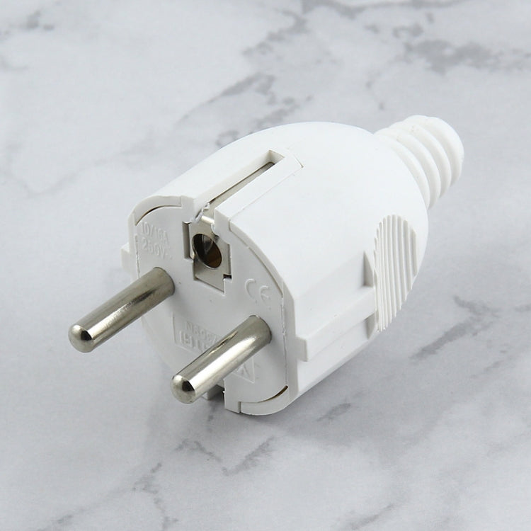 3-pole power plug with side wiring, European plug