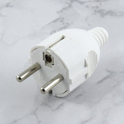 3-pole power plug with side wiring, European plug