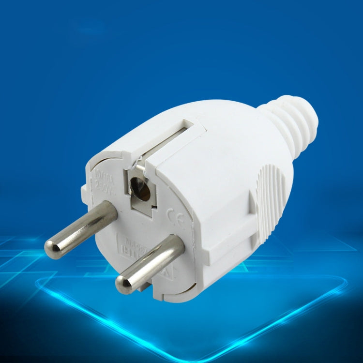 3-pole power plug with side wiring, European plug