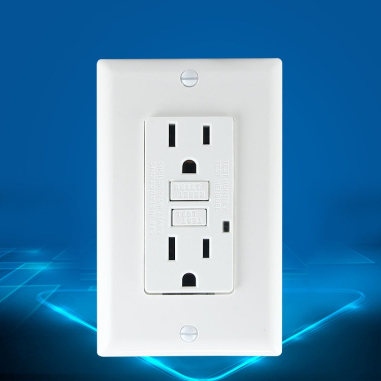 Dual USB PC Power Socket Switch, US Plug, White Square Socket with UL Leakage Protection 20A, 20A Leakage Protection