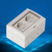 IP55 Waterproof Double Connection Outdoor Socket, European Plug