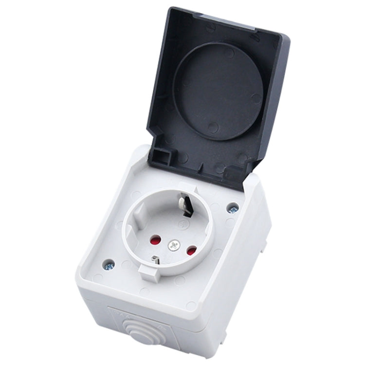 IP44 Waterproof Outdoor Socket with Cover, EU Plug