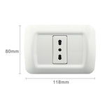 Presa a muro singola per PC 10/16A 250V 115x80mm