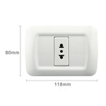 Presa ambipolare da parete 10/16A 250V 115x80mm
