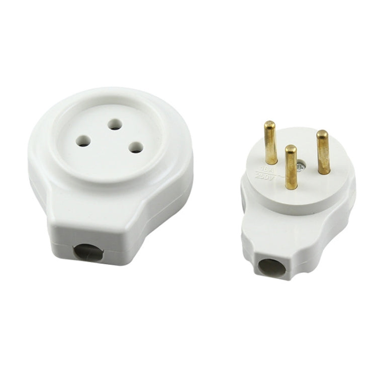 3-pole power plug with cylindrical butt joint male female 16A