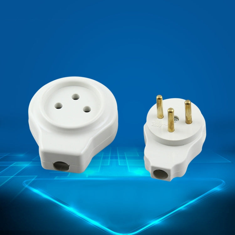 3-pole power plug with cylindrical butt joint male female 16A