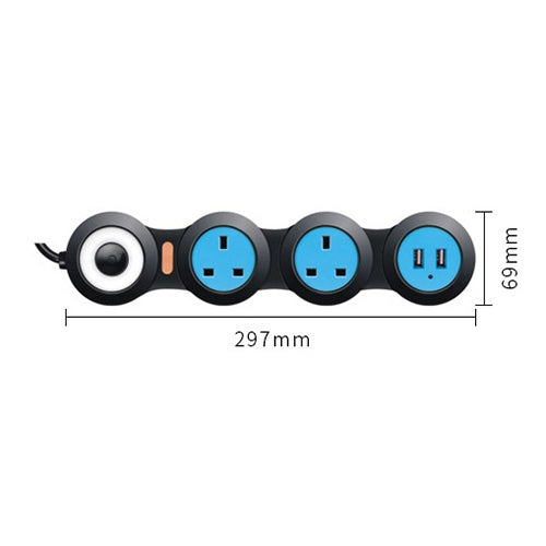 Scheda di cablaggio plug-in di ricarica Scheda di traino rotante creativa Presa deformata 13A con USB, spina UK, presa a 3 bit, 3-Bit Socket with USB