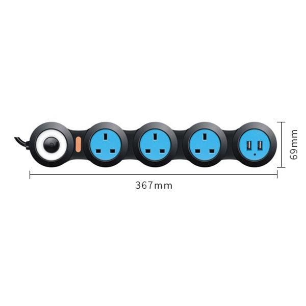 Scheda di cablaggio plug-in di ricarica Scheda di traino rotante creativa Presa deformata 13A con USB, spina UK, presa a 4 bit, 4-Bit Socket with USB