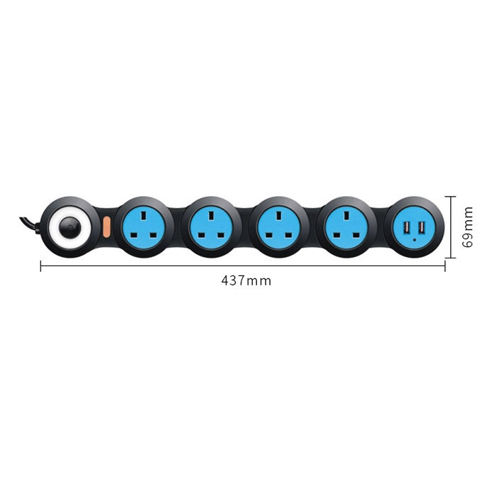 Charging Plug-in Wiring Board Creative Rotating Tow Board 13A Deformed Socket with USB, UK Plug, 5-Bit Socket, 5-Bit Socket with USB