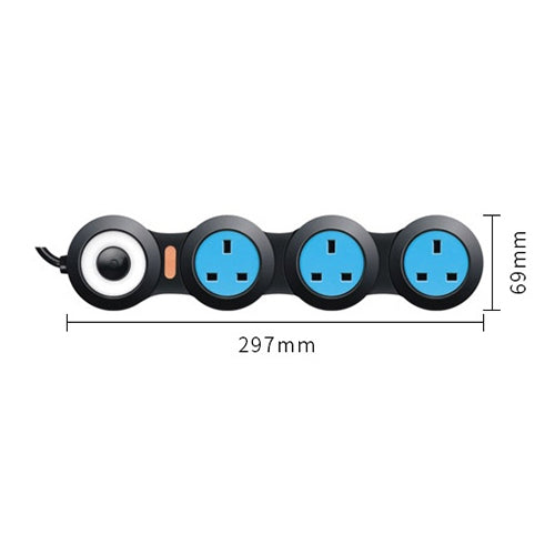 Charging Plug-in Wiring Board Creative Rotating Tow Board 13A Deformed Socket, UK Plug, 3-Bit Socket, 3-Bit Socket