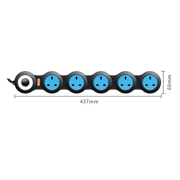 Charging Plug-in Wiring Board Creative Rotating Tow Board 13A Deformed Socket, UK Plug, 5-Bit Socket, 5-Bit Socket