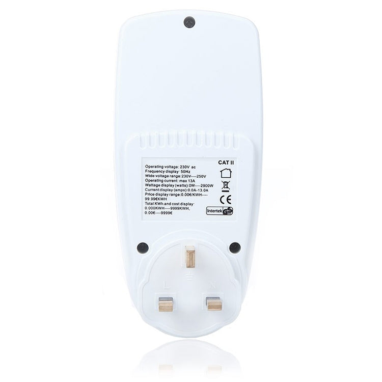 Contatore energia LCD 230-250V 13A con spina UK