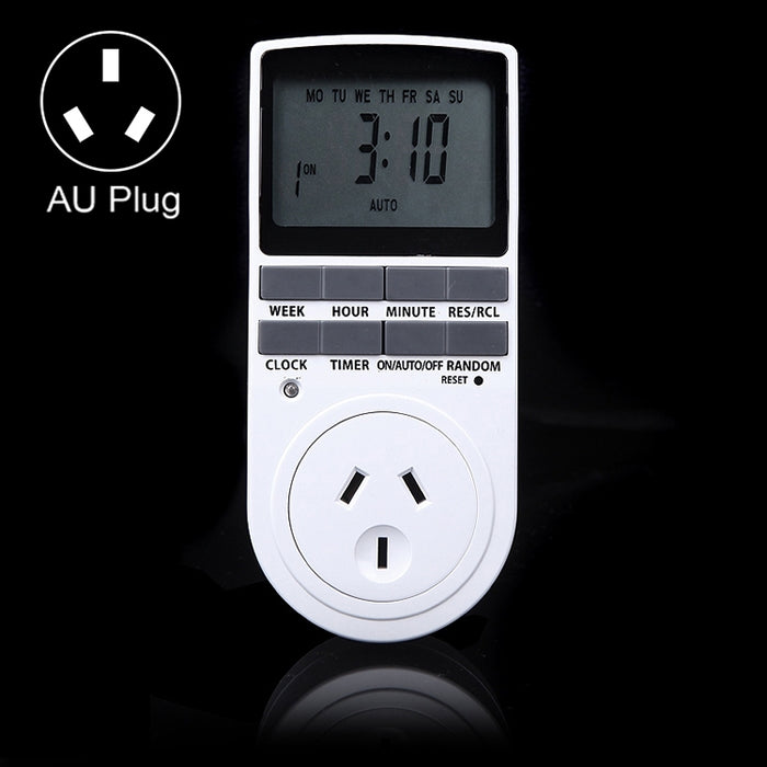 AC 240V Smart Home Plug-in Display LCD programmabile Orologio Funzione ora legale 12/24 ore Presa interruttore timer modificabile, spina AU, AC 240V AU Plug