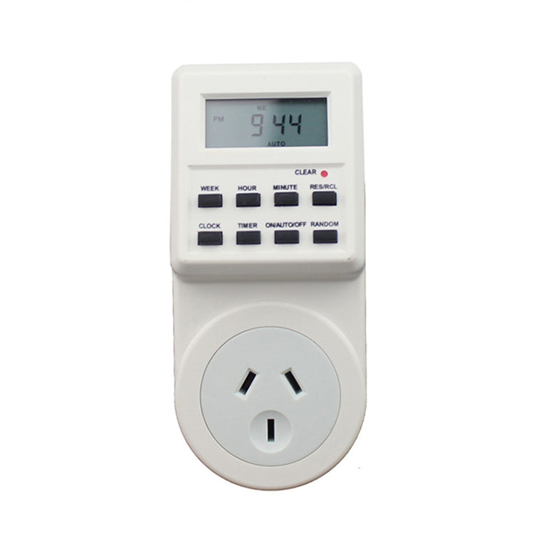 AC 240V Smart Home Plug-in LCD Display Clock Daylight Saving Time Function 12/24 Hours Changeable Timer Switch Socket, AU Plug, AC 240V AU Plug