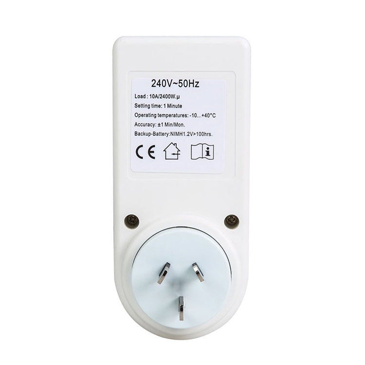 AC 240V Smart Home Plug-in LCD Display Clock Daylight Saving Time Function 12/24 Hours Changeable Timer Switch Socket, AU Plug, AC 240V AU Plug