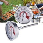 Termometri da forno in acciaio inossidabile BBQ Smoker Pit Grill Termometro bimetallico Indicatore di temperatura Strumenti di cottura con doppio display e vetro antiappannamento, WSS-411