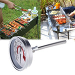 Termometri da forno in acciaio inossidabile BBQ Smoker Pit Grill Termometro bimetallico Indicatore di temperatura Strumenti di cottura con doppio display e vetro antiappannamento, WSS-411