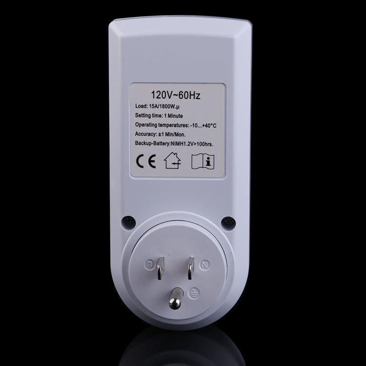 AC 120V Smart Home Plug-in Display LCD programmabile Orologio Funzione ora legale 12/24 ore Presa interruttore timer modificabile, spina americana, AC 120V US Plug