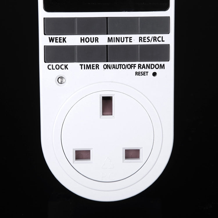 AC 230V Smart Home Plug-in Display LCD Orologio Funzione ora legale 12/24 ore Presa interruttore timer modificabile, spina UK, AC 230V UK Plug