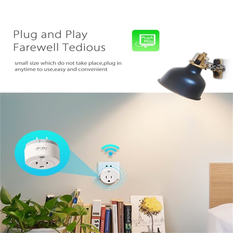 NEO NAS-WR02W WiFi US Smart Power Plug, con telecomando Accensione/spegnimento dell'apparecchio tramite app e funzione di temporizzazione, NAS-WR02W