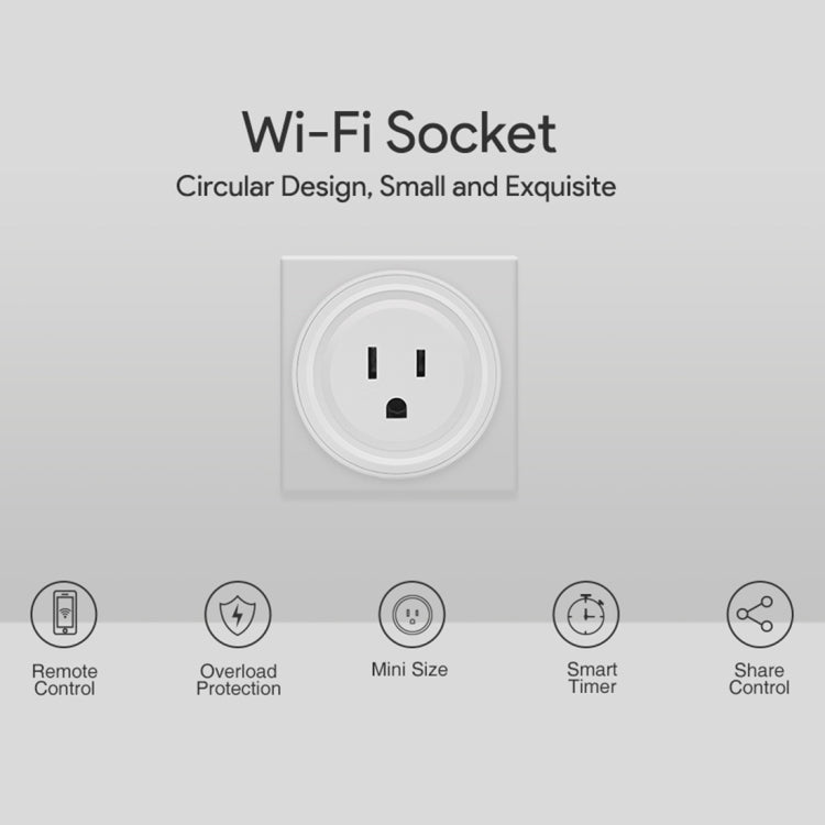 SA-003 Mini presa WiFi temporizzata da 10 A, presa intelligente, funziona con Alexa e Google Home, CA 100-240 V, presa americana, SA-003