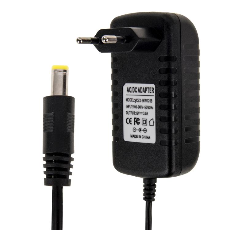 EU Plug AC 100-240V to DC 12V 5A Power Adapter, Tips: 5.5 x 2.1mm, Cable Length: about 1.2m, EU Plug DC 12V 5A