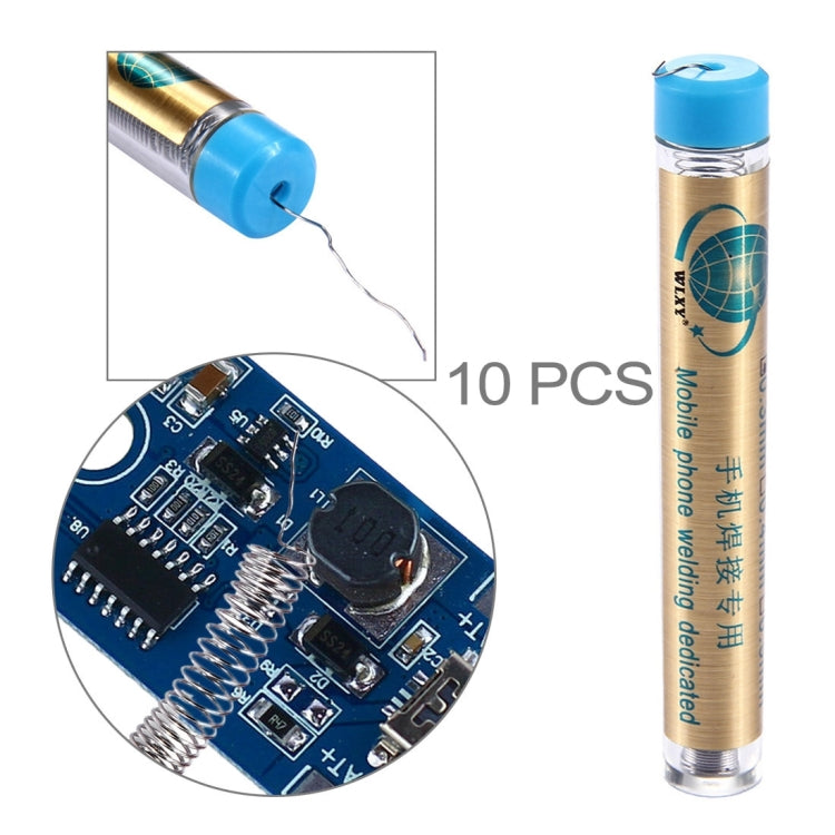 Filo per saldatura fuso con piombo in stagno con flusso di filo di saldatura WLXY da 0,3 mm, 0.3mm, 10 PCS 0.3mm
