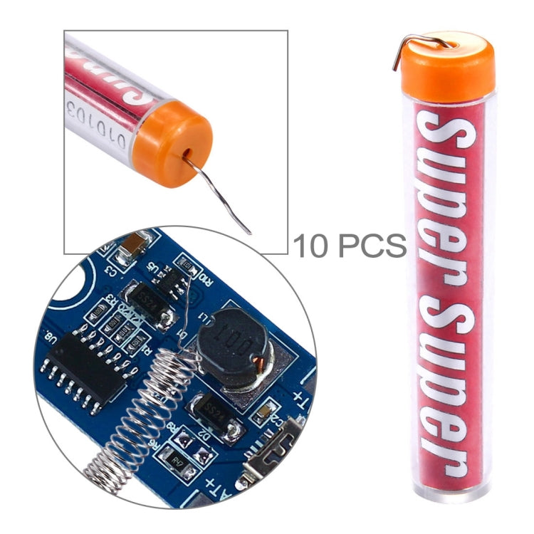 Filo per saldatura fuso con piombo in stagno con flusso di saldatura da 10 pezzi da 0,8 mm, 10 PCS