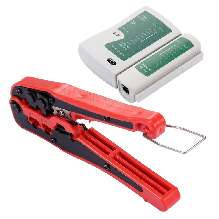 WLXY 4 in 1 Portatile Crimpatrice Stripper Punch Down Wire Line Detector Kit di strumenti per tester per cavi di rete Ethernet, 4 in 1