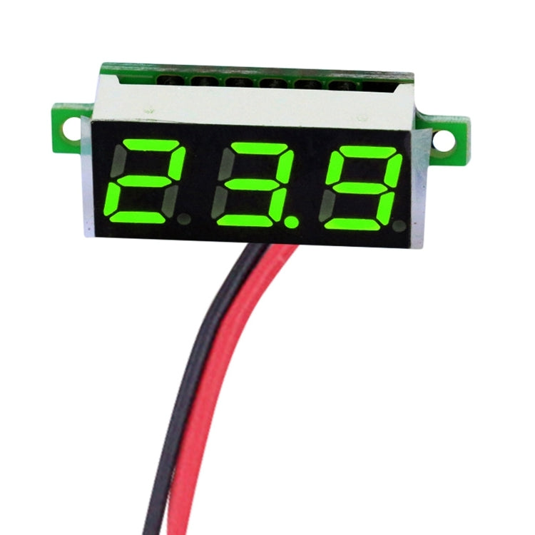 10pcs 0.28 inch 2-wire Adjustable Digital Voltage Meter, Color Light Display, Measuring Voltage: DC 2.5-30V