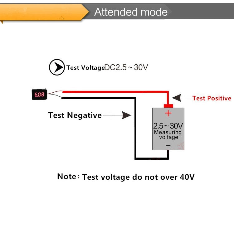 10pcs 0.28 inch 2-wire Adjustable Digital Voltage Meter, Color Light Display, Measuring Voltage: DC 2.5-30V