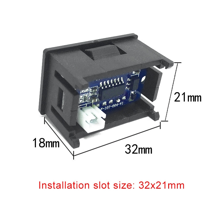 10pcs 0.36 inch 2-wire digital voltage meter with shell, color display, measuring voltage: DC 2.5-30V