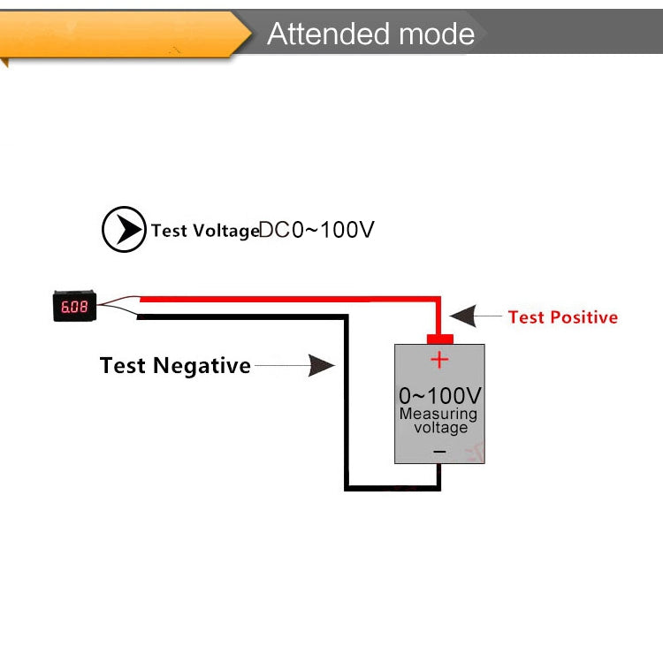 10pcs 0.36 inch 3-wire digital voltage meter with shell, color display, measuring voltage: DC 0-100V