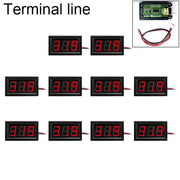 10pcs 0.56 inch 2-wire Terminal Digital Voltage Meter with Shell, Color Light Display, Measuring Voltage: DC 4.5-30V