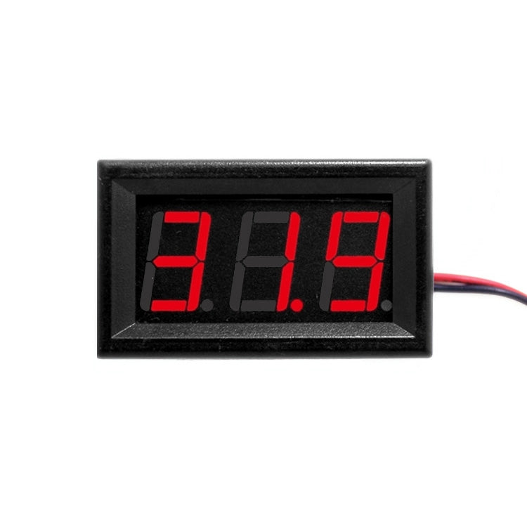 10pcs 0.56 inch 2-wire Terminal Digital Voltage Meter with Shell, Color Light Display, Measuring Voltage: DC 4.5-30V